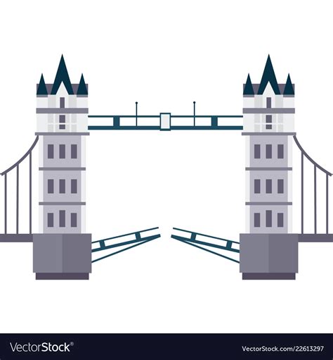 London Tower Bridge In Flat Style Royalty Free Vector Image