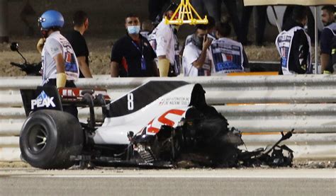 Romain Grosjean Accident F1 Driver Romain Grosjean Survives After Car