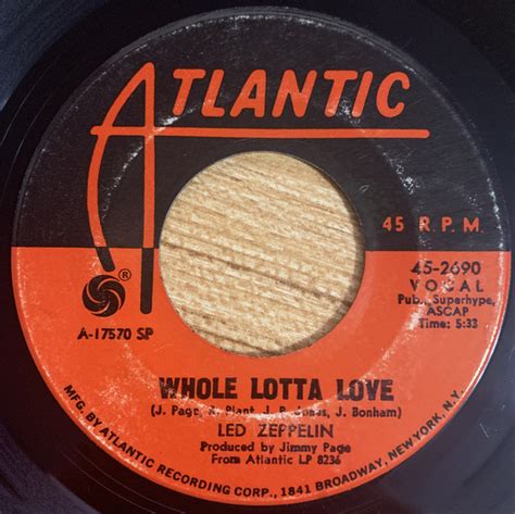 Led Zeppelin Whole Lotta Love 1969 Sp Pressing Vinyl Discogs