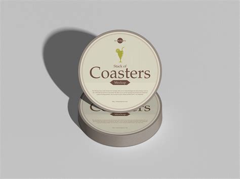 Download Free Stack of Round Coasters Mockup (PSD)