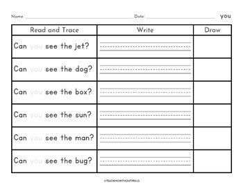 |Kindergarten, 1st Grade| Read, Write & Draw Sight Word ...