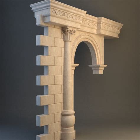 Stone Column Arch 3d Model Cgtrader