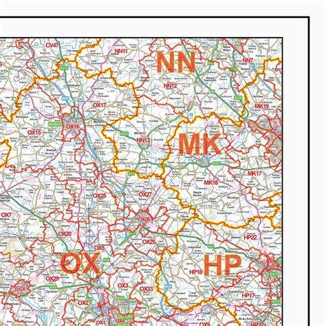 South West England Postcode District Wall Map Xyz Maps