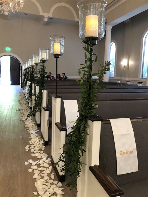 Wedding Ceremony Aisle Pew Marker Greenery Pew Markers Event Design