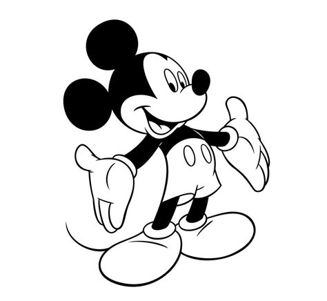 Coloriage à Imprimer Personnages Célèbres Walt Disney Mickey Mouse