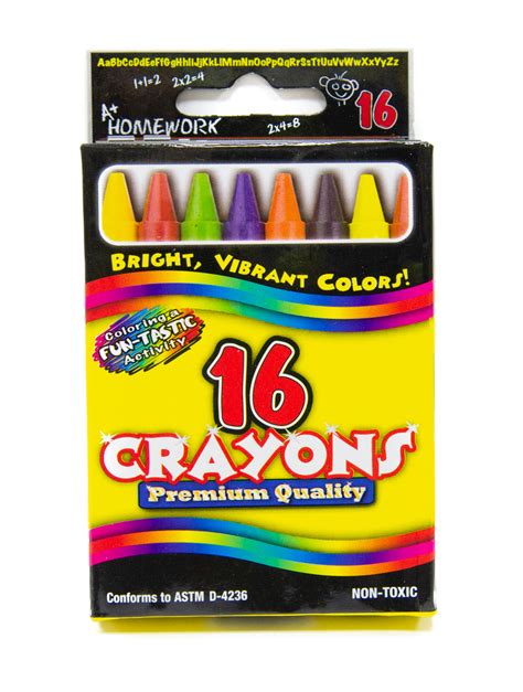 Wholesale A+ Homework Crayons - 16 Count, Assorted Colors (SKU 1192811 ...