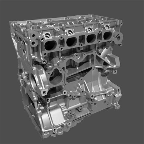 4 Cylinder Engine Block 02 3d Model Max Obj Fbx