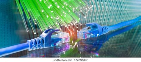 Network Cables Fiber Optical Background Stock Photo 1727225857