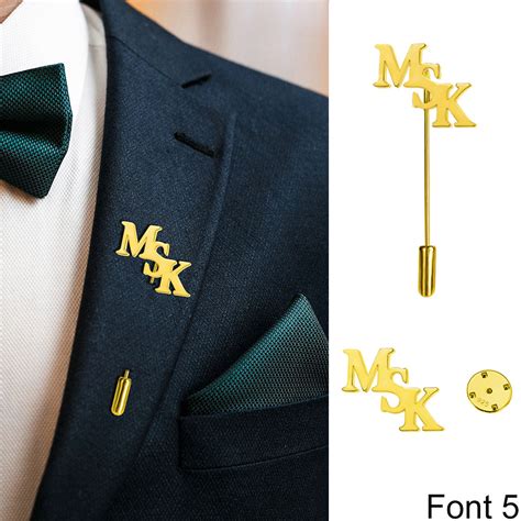 Personalized Initial Lapel Pin Personalized Name Pin Suit Custom
