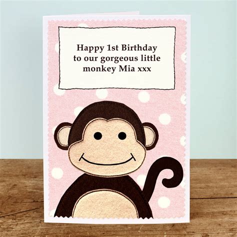 Cheeky Little Monkey Personalised Birthday Card By Jenny Arnott Cards