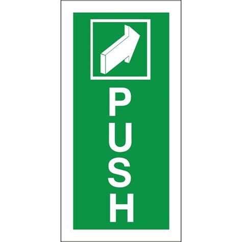 White Rigid Pvc Push Sign 100mm Wide X 200mm High