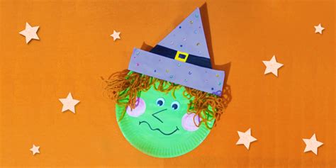 Easy Paper Plate Witch Craft Halloween Project For Kids