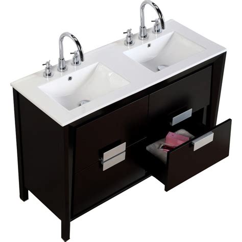 Providing an elegant and timeless furniture aesthetic and ample storage options, this unit will instantly update your space with a high end, classic look. Bellaterra Home 48" Double Sink Vanity Set | Double sink ...