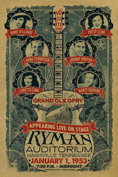 Ryman Auditorium Poster Grand Ole Opry 1953 Etsy Old Country