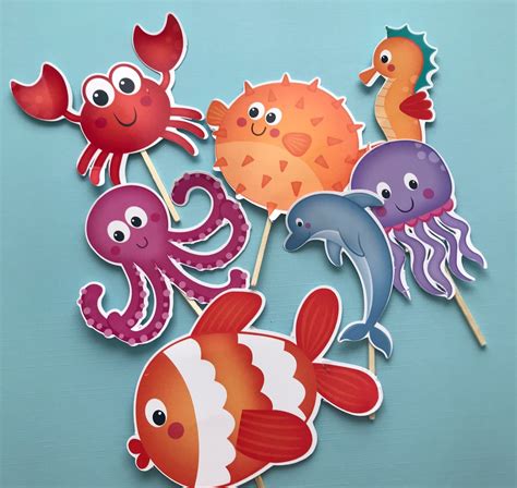 Sea Toppers Fish Cake Toppers Ocean Cake Toppers Sea Life Etsy