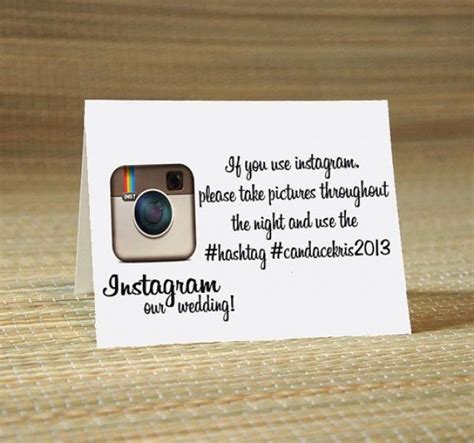 Create a clever contact card Instagram My Wedding Hashtag Cards -Wedding Calligraphy ...