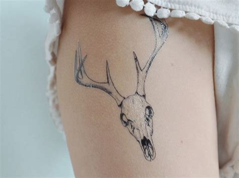 Deer Skull Temporary Tattoo Temporary Tattoos More Joelles