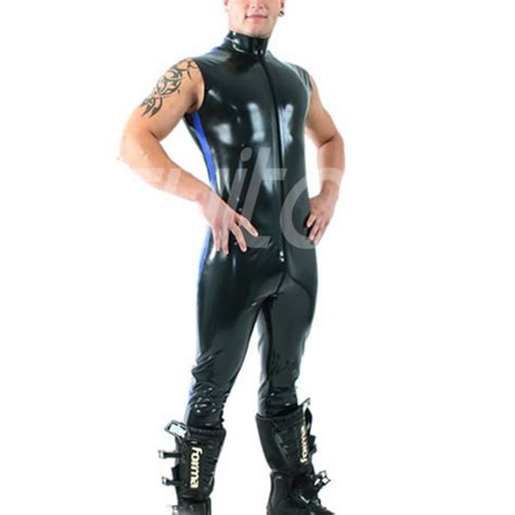 Suitop Super Quality Mens Males Rubber Latex Sleeveless