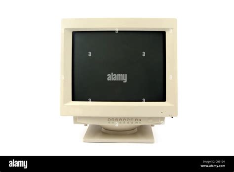 Isolated Old Computer Crt Monitor Stock Photo Alamy