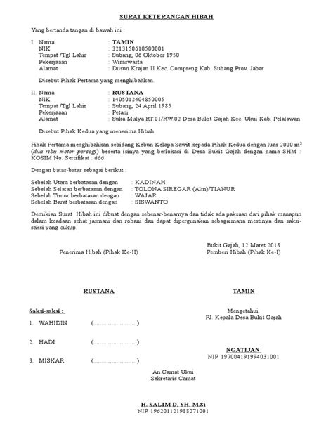 Apakah surat hibah dapat dipergunakan? Contoh Surat Hibah Tanah 2018 - Contoh Surat dan Format
