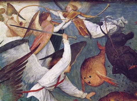 The Fall Of The Rebel Angels Detail Of Angels Fighting And Playing