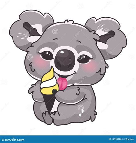 Cute Koala Kawaii Cartoon Vector Character Stock Vector Illustration