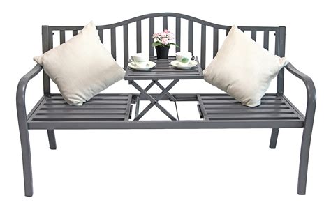 Check spelling or type a new query. 2in1 Metall Gartenbank mit Klapptisch Bank Parkbank ...