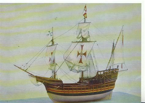 Historic Ships Postcard Santa Maria 1492 Model Ref 9790a
