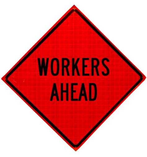 Workers Ahead Roll Up Sign From Dornbos Sign And Safety Inc
