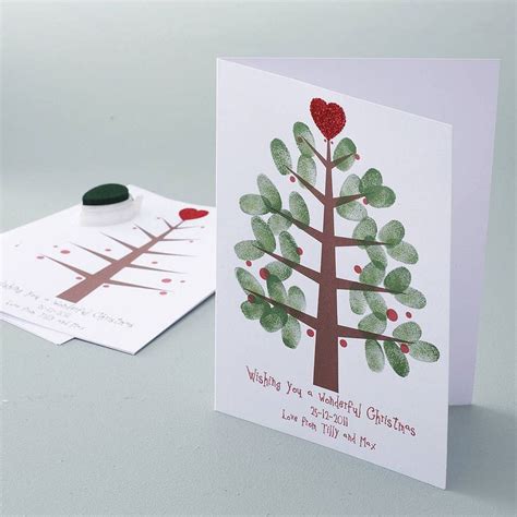 Personalised Thumbprint Christmas Tree Cards By Love Those Prints