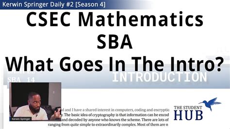 What Goes In The Introduction Csec Maths Sba Youtube