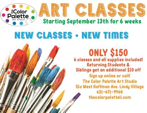 Fall Art Classes 2022 The Color Palette Lindenhurst September 27 2022