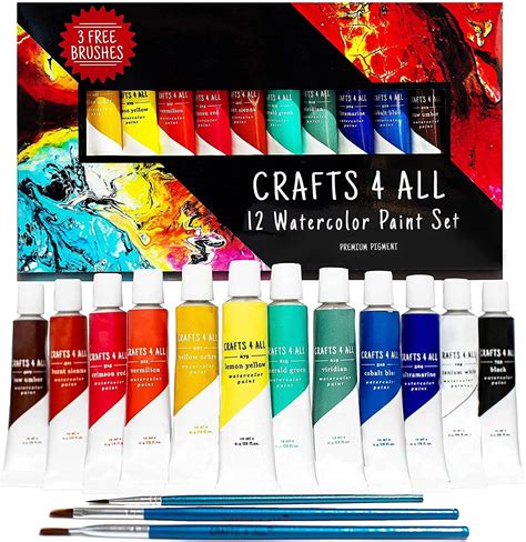 Crafts 4 All Watercolour Paint Set 12 Pack Of Premium Quality