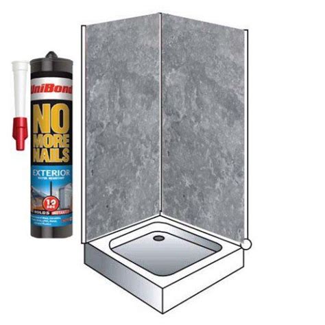 Grey Metallic Shower Wall Panels Kit 1000mm X 24m X 10mm 2 Sided
