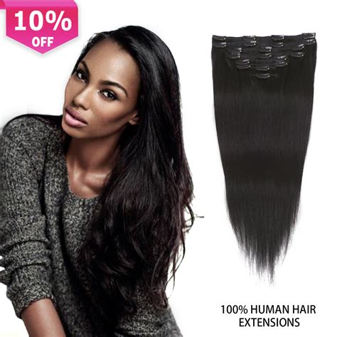 Shop all human hair extensions @ extensions.com. Amazon.com : Superwigy Clip in Human Hair Extensions Full ...