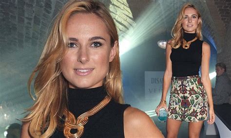 Sexy Kimberley Garner Wows In Retro Mini Skirt And Tight Black Top For Versace Party In London
