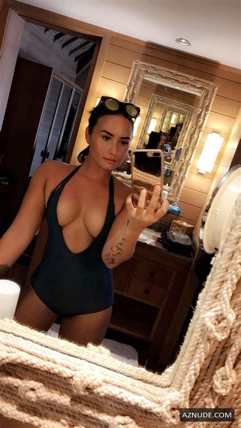 Demi Lovato Sexy In Blue Swimsuit Instagram Snapchat