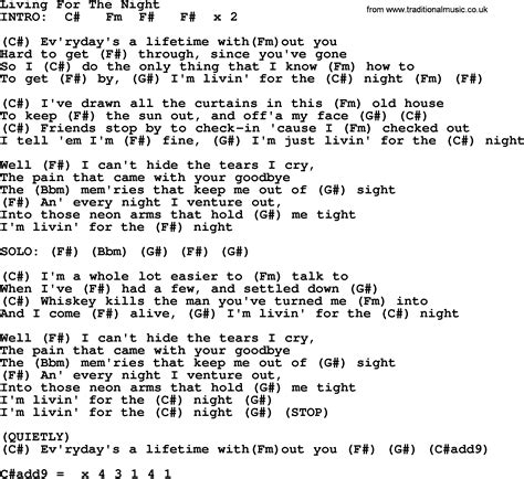 Разломи хлеб и испей священного вина, army of the night don't walk the line. Living For The Night, by George Strait - lyrics and chords