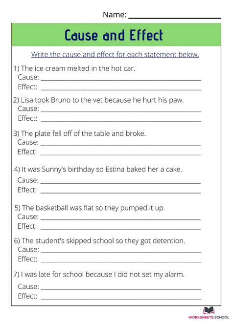 10 Free Cause And Effect Worksheets Pdf Eduworksheets Matching