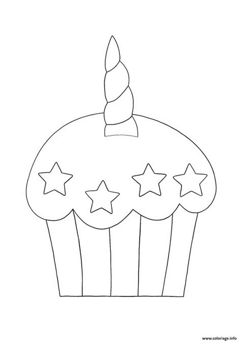 Coloriage gateau cupcake licorne  JeColorie.com