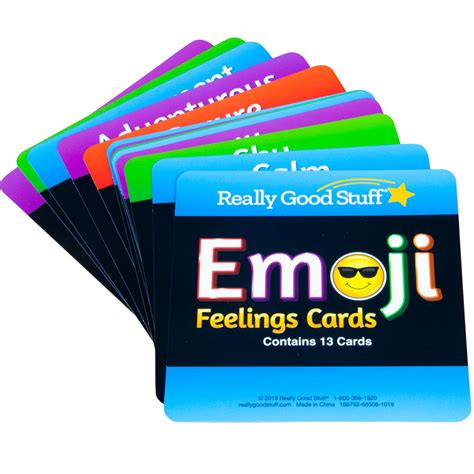 Emoji Feelings Cards Laminated Set Of 12