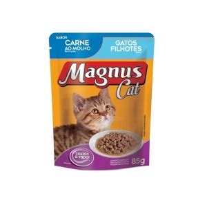 Ra O Mida Magnus Cat Sach Para Gatos Filhotes Sabor Carne Ao Molho