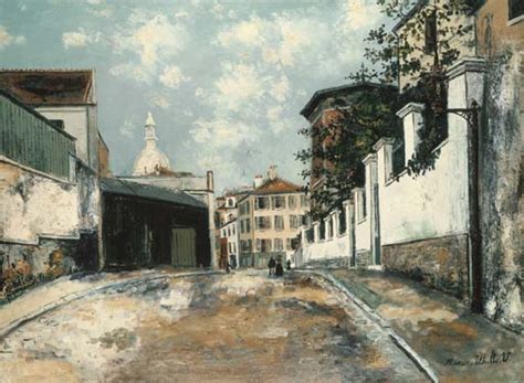 Oil Painting Replica The Norvins Street In Montmartre By Maurice