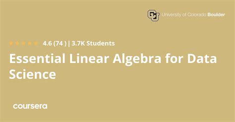 Essential Linear Algebra For Data Science University Of Colorado