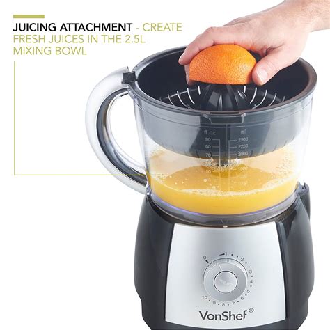 Vonshef 220 volts Food Processor with Juicer attachment 220 240 volt 50 hz