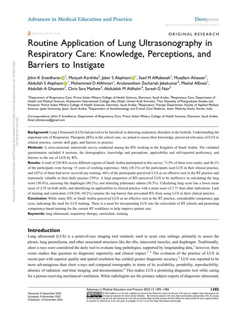 PDF Routine Application Of Lung Ultrasonography In Respiratory Care