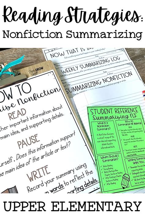 Nonfiction Summary Writing Activities And Anchor Charts Elementary