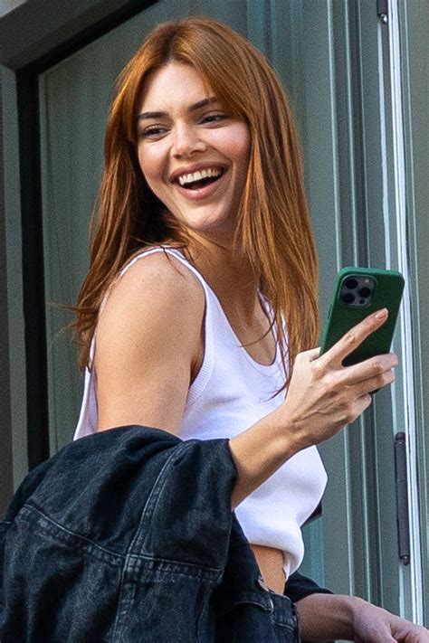Kendall Jenner At Fashion Week With New Copper Red Hair