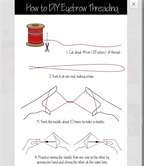 Eyebrow threading works by twisting the thread in a way to create a cross section that rolls over hairs, catches them and pulls them out. How to thread eyebrows | Trusper