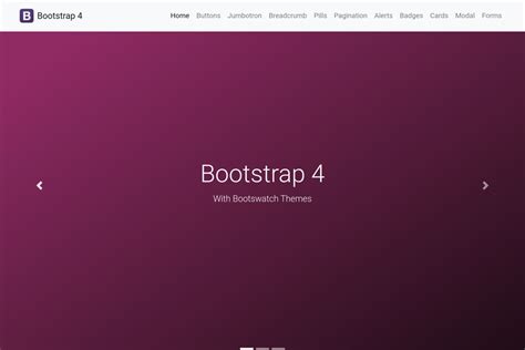Bootstrap 4 With Bootswatch Theme October Cms